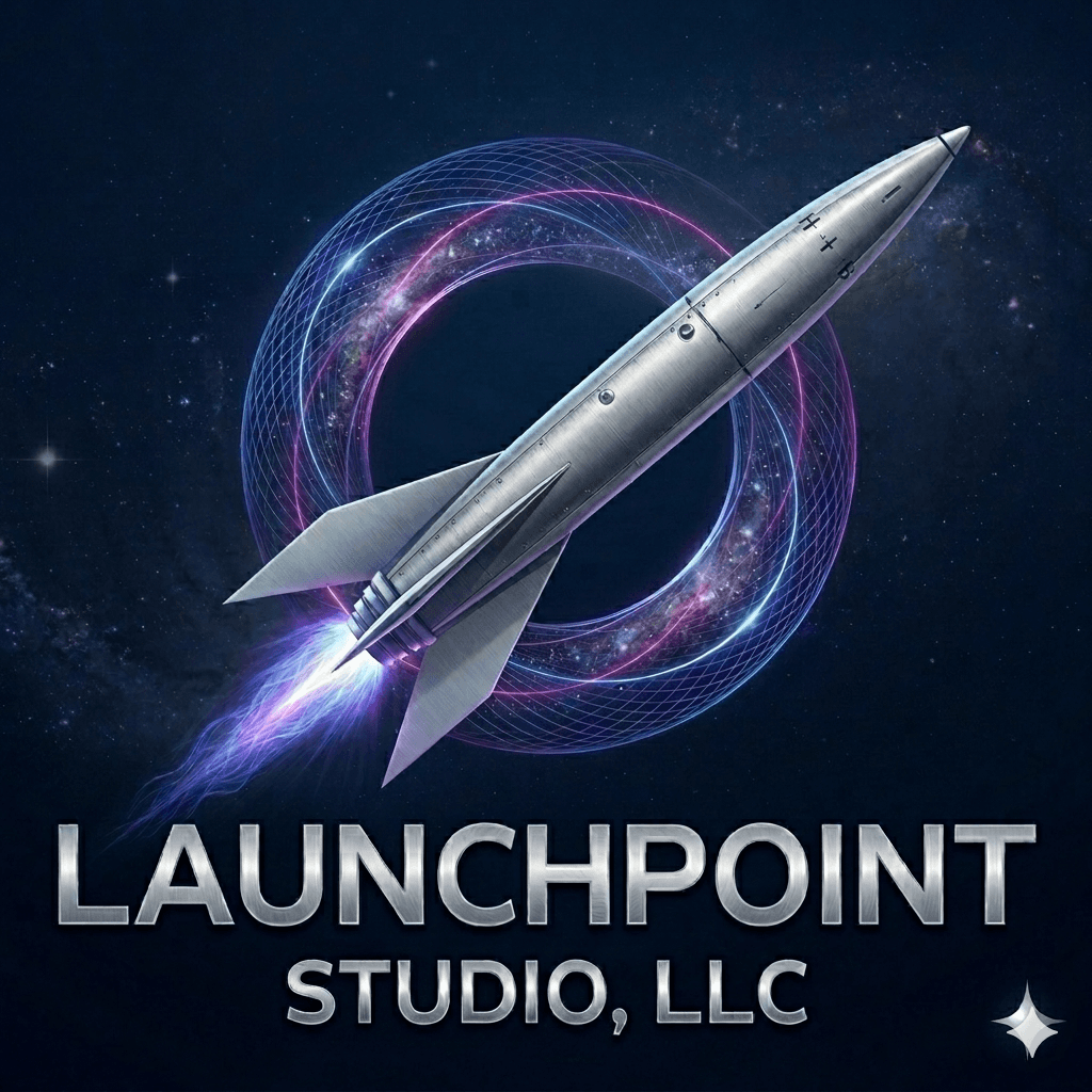 LaunchPoint Studio logo, custom web design for small businesses